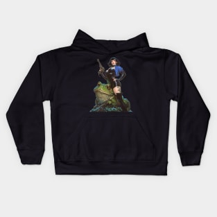 girl and frog Kids Hoodie